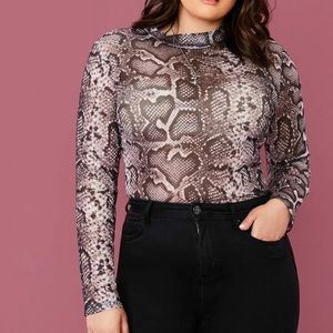 Snakeskin print top